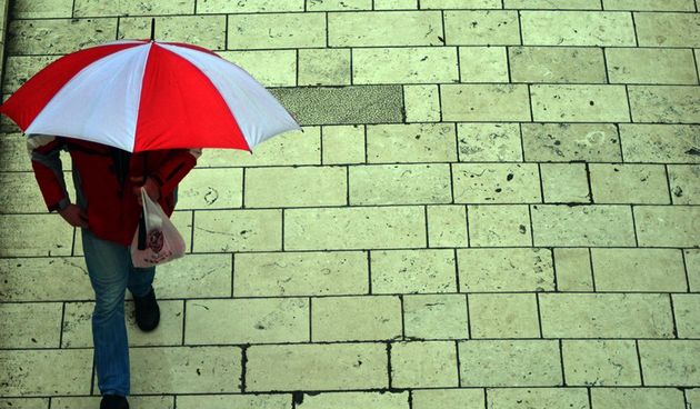 Đir po gradu 23. veljače 2015., Foto: Kristina Kajić///Kiša, jesen, zima, kišobran