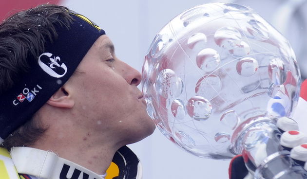 Lenzerheide, 190311.Zavrsnica Svjetskog skijaskog kupa u skijanju u svicarskom mjestu Lenzerheide, Ivica Kostelic kao najbolji skijas u ukupnom poretku osvajac velikog kristalnog globusa. Na slici: Ivica Kostelic.Foto: Drago Sopta / CROPIX