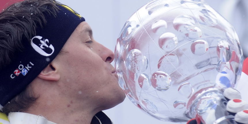 Lenzerheide, 190311.Zavrsnica Svjetskog skijaskog kupa u skijanju u svicarskom mjestu Lenzerheide, Ivica Kostelic kao najbolji skijas u ukupnom poretku osvajac velikog kristalnog globusa. Na slici: Ivica Kostelic.Foto: Drago Sopta / CROPIX