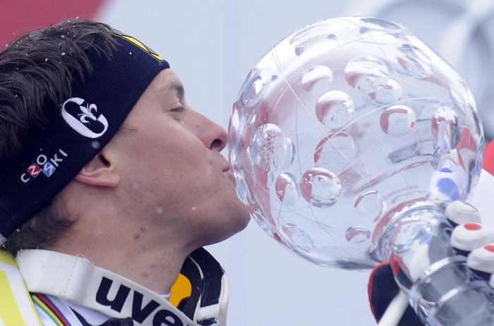 Lenzerheide, 190311.Zavrsnica Svjetskog skijaskog kupa u skijanju u svicarskom mjestu Lenzerheide, Ivica Kostelic kao najbolji skijas u ukupnom poretku osvajac velikog kristalnog globusa. Na slici: Ivica Kostelic.Foto: Drago Sopta / CROPIX