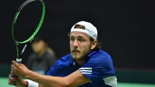 Polufinale Davis Cupa, Hrvatska – Francuska, 2. meč, Marin Čilić – Lucas Pouille. Photo: Hrvoje Jelavić/PIXSELL Polufinale Davis Cupa, Hrvatska – Francuska, 2. meč, Marin Čilić – Lucas Pouille. Photo: Hrvoje Jelavić/PIXSELL