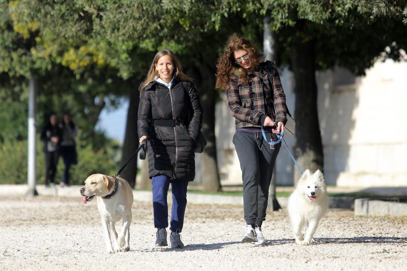 Prohladan, ali iznimno lijep i sunčan dan građani Zadra su iskoristili za šetnju prekrasnom rivom.  Photo: Filip Brala/PIXSELL