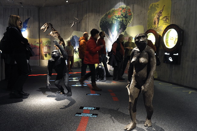 Krapina, 080210.
Novi Muzej krapinskog pracovjeka zavrsen je na svjetski poznatom lokalitetu Husnjakovo u Krapini. Krapinski je pracovjek proslavio hrvatsku znanost diljem svijeta.
Na slici: posjetitelji u razgledavanju.
Foto: Damir Krajac / CROPIX