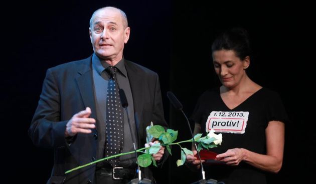 24.11.2013., Zagreb – U Hrvatskom narodnom kazalistu odrzana je dodjela Nagrada hrvatskog glumista za umjetnicka ostvarenja premijerno izvedena u kazalisnoj sezoni 2012/2013. Sinisa Popovic, za glavnu musku ulogu, drama Photo: Goran Jakus/PIXSELLGoran Jak