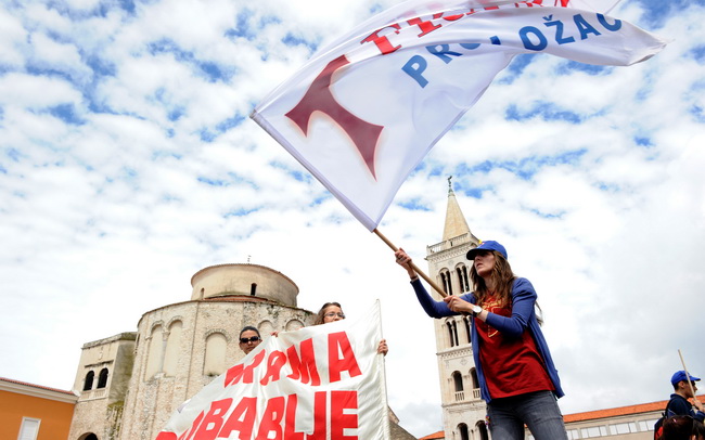 Zadar, 080510.
Zadar je domacin Susreta katolicke mladezi 2010. 
Susret ce trajati dva dana a u njemu ce sudjelovati preko 30.000 mladih iz Hrvatske i svijeta. 
Foto: Andrija Lucic / CROPIX