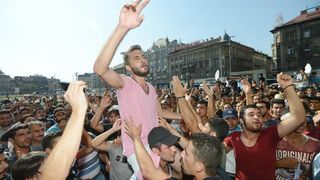 Izbjeglice i imigranti na željezničkom kolodvoru Keleti ulicama Budimpešte, Photo: Marko Jurinec/PIXSELL Izbjeglice i imigranti na željezničkom kolodvoru Keleti ulicama Budimpešte, Photo: Marko Jurinec/PIXSELL