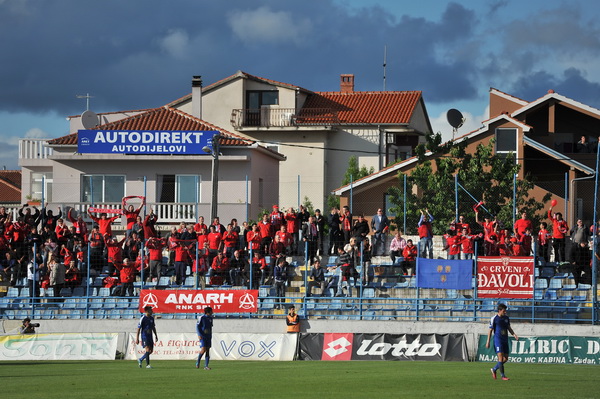 Zadar, 260513.
Stadion Stanovi.
Utakmica MAXtv 1. HNL izmedju Zadra i Splita.
Na fotografiji: navijaci Splita.
Foto: Luka Gerlanc / CROPIX