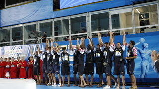 Rim, 010809. 
13 Svjetsko prvenstvo prvenstvo Rim 2009.
Vaterpolo utakmica za trece mjesto:  Hrvatska – Amerika.  
Foto: Vladimir Dugandzic / CROPIX