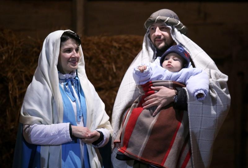 Zagreb – Zupa bl. Ivana Merza u sklopu zivih jaslica na krizanju Zagrebacke avenije i Zagrebacke ulice organizirala je “Rodjenje Bozica u Spanskom”, scenski prikaz Isusova rodjenja. Photo: Igor Kralj/PIXSELL
