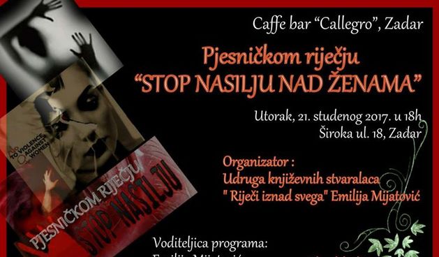 Pjesničkom riječju “Stop nasilju nad ženama” u Callegru