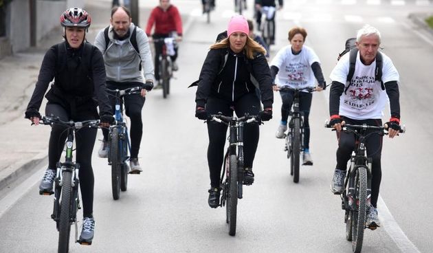 Branimirova obala: Start tradicionalne Božićne biciklijade Zadar-Vir. Foto: Dino Stanin/PIXSELL
