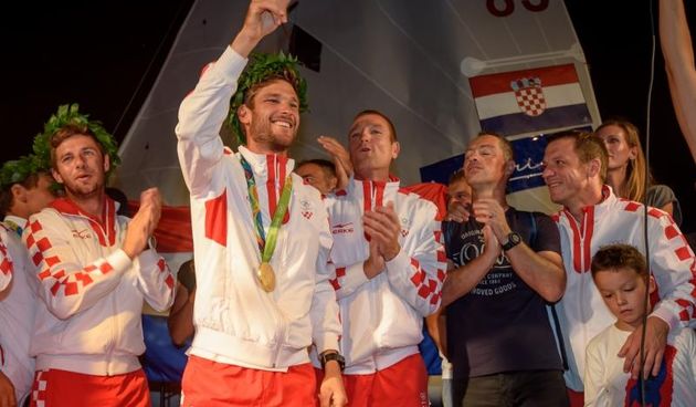 Veličanstveni doček zadarskih zlatnih olimpijaca Šime Fantele i Igora Marenića na zadarskoj rivi uz Morske orgulje i Pozdrav suncu. Photo: Dino Stanin/PIXSELL