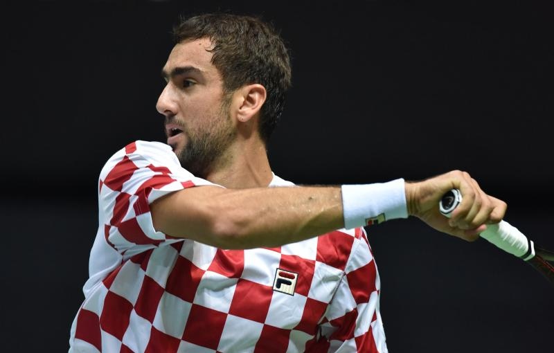 Polufinale Davis Cupa, Hrvatska – Francuska, 2. meč, Marin Čilić – Lucas Pouille. Photo: Hrvoje Jelavić/PIXSELL Polufinale Davis Cupa, Hrvatska – Francuska, 2. meč, Marin Čilić – Lucas Pouille. Photo: Hrvoje Jelavić/PIXSELL