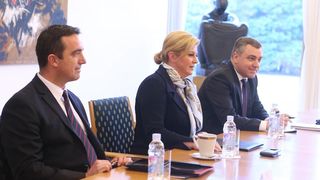 Predsjednica RH primila predstavnike Domoljubne koalicije i Hrvatska raste na konzultacije. Foto: Goran Stanzl/PIXSELL