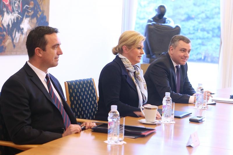 Predsjednica RH primila predstavnike Domoljubne koalicije i Hrvatska raste na konzultacije. Foto: Goran Stanzl/PIXSELL