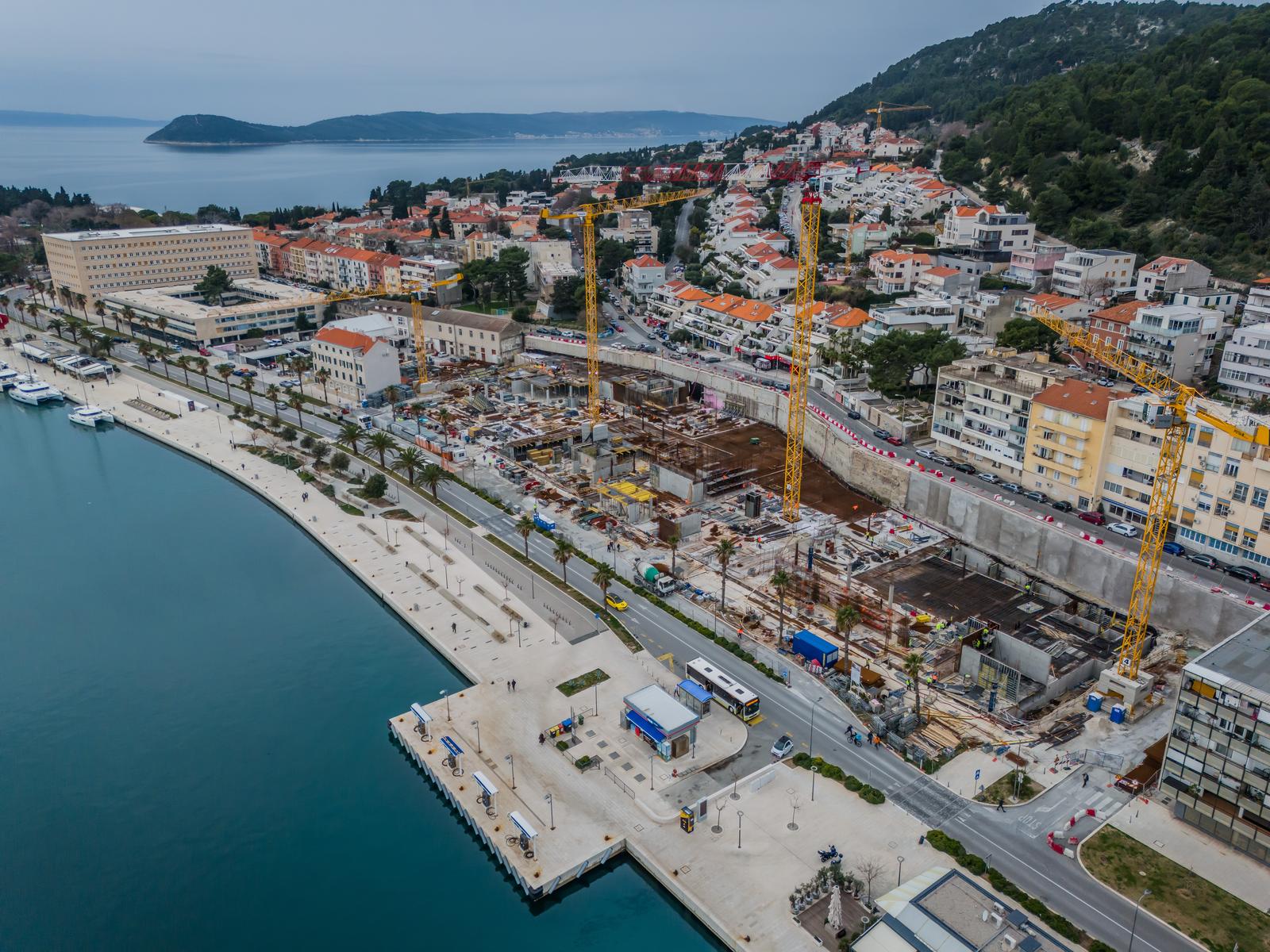 Split: Pogled iz zraka na mjesto gdje je bio hotel Marjan