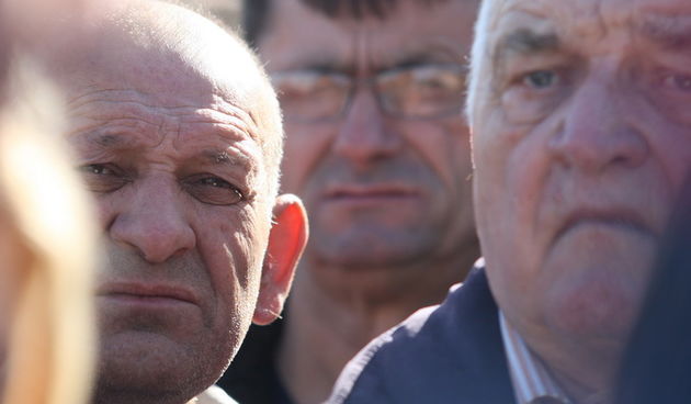 Zadar, 280213. 
Poluotok, Liburnska obala. Prosvjedni skup oko 80 bivsih zaposlenika Croatia Zadar Line-a. To je do sada najmasovniji prosvjedni skup bivsih zaposlenika i ujedno najdulji stecaj u Hrvatskoj.
Foto: Jure Miskovic / CROPIX