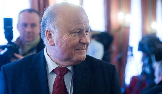 Zagreb, 210213.
Markov trg.
Banski dvori.
Redovita sjednica Hrvatske Vlade.
Na slici: Slavko Linic.
Foto: Goran Mehkek / CROPIX