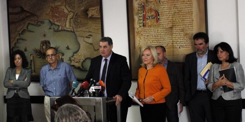 Split – Banovina, konferencija za medije komisije za plodouzivanje Turisticke palace, gradonacelnik Ivo Baldasar i predsjednice komisije dogradonacelnica Aida Batarelo. Photo: Tino Juric/PIXSELL