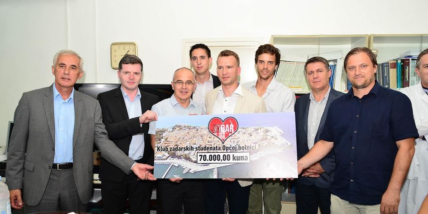 Srce za Zadar: Klub Zadarskih studenata donirao je 70 tisuća kuna Općoj bonici Zadar