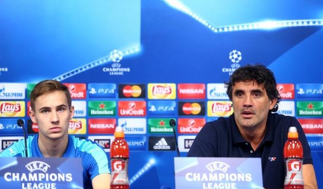 15.09.2015., Zagreb – Na konferenciji za medije najavljena je utakmica Lige prvaka izmedju Dinama i Arsenala. Zoran Mamic, Marko Rog. Photo: Slavko Midzor/PIXSELL