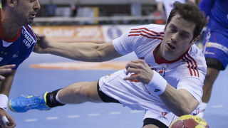 Zaragoza, Spanjolska, 230113.
Gradska dvorana Principe Felipe.
Svjetsko prvenstvo u rukometu za muskarce Spanjolska 2013.
Utakmica cetvrtfinala izmedju reprezentacija Hrvatske i Francuske.
Na fotografiji: detalj s utakmice.
Foto: Ante Cizmic / CROPIX