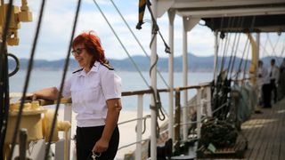 Pokraj Morskih orgulja i Pozdrava Suncu pristao je ruski skolski jedrenjak “Nadezhda”. Dug je 109 metara te ima tri jarbola. Photo: Filip Brala/PIXSELL