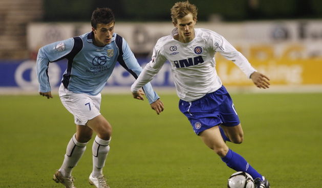 Split, 130310. Stadion na Poljudu. Nogomet, T- Com 1. HNL susret 20. kola Hajduk – Rijeka. Na fotografiji: Ivan Strinic. Foto: Vladimir Dugandzic / CROPIX