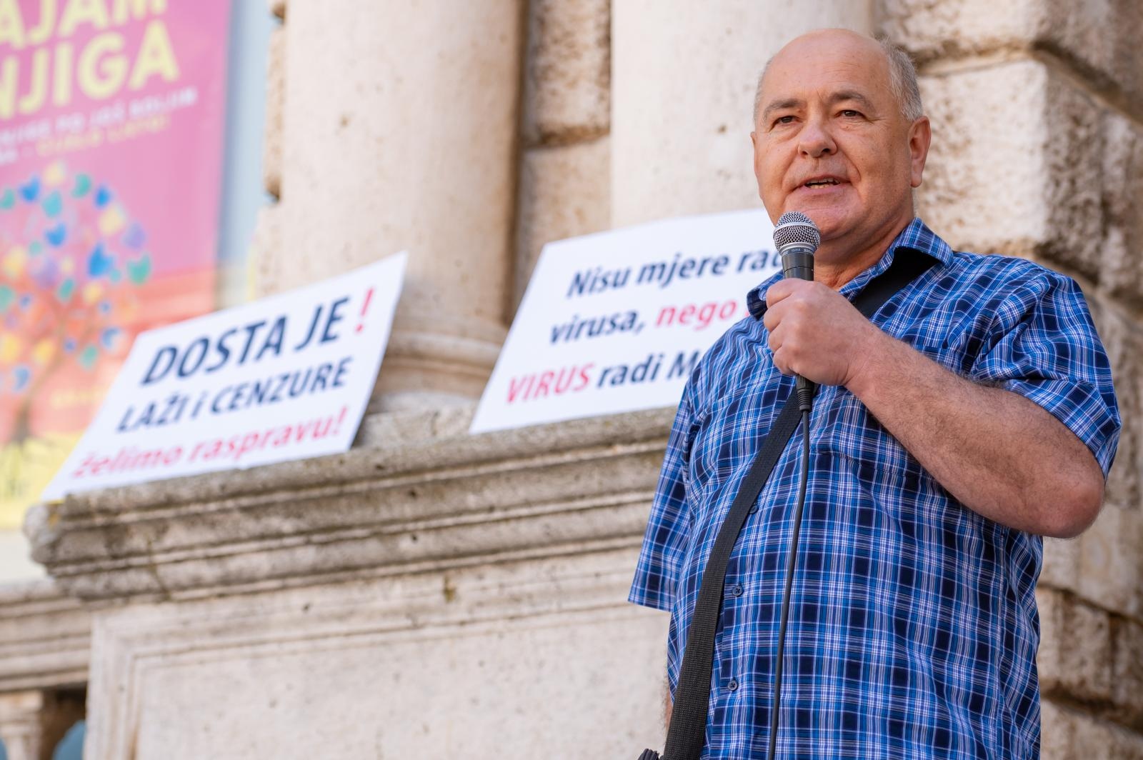 Na Narodnom trgu održan prosvjed “Krik za slobodu” protiv epidemioloških mjera