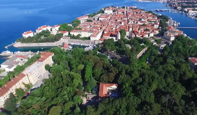 Zadar iz zraka, Park Vladimira Nazora, Foša, Poluotok