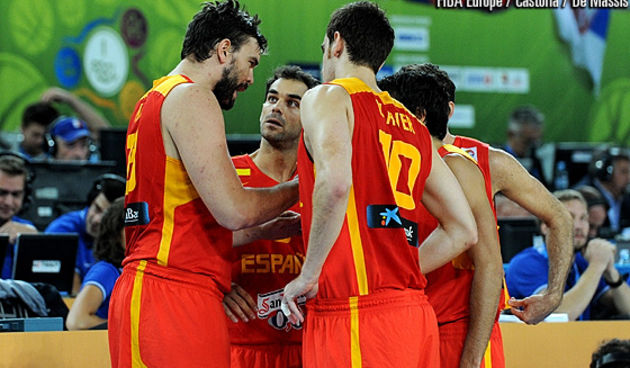 Marc Gasol and José Calderón (Spain), foto: eurobasket2013.org