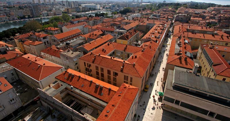 zadar, panorama sa zvonika svete stosije, poluotok, kalelarga, 21.04.07.