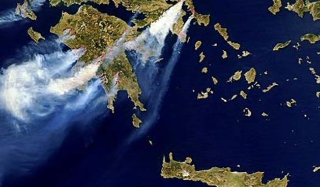 Grčka požari Satelitska