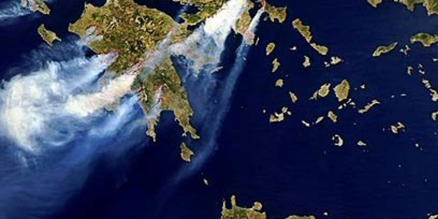 Grčka požari Satelitska Grčka požari Satelitska