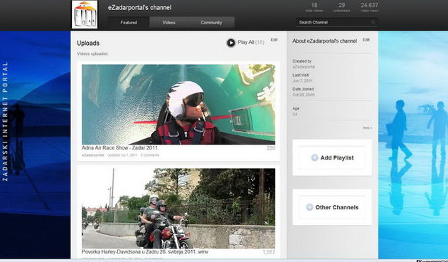 eZadar Youtube Channel