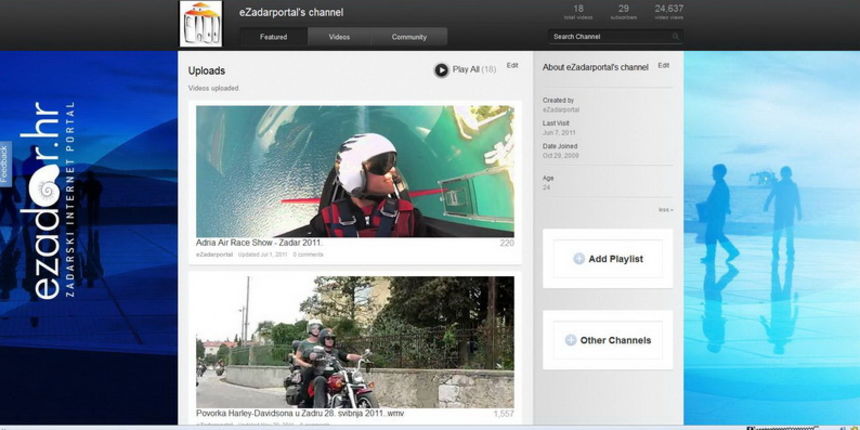 eZadar Youtube Channel