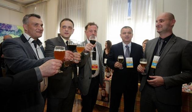 U prostorima Gastronomada u Europskom domu otvoren Craft Beer festival 2016. Zoran Simunic, Tomislav Tolusic, Anton Kliman, Rene Bakalovic, Darko Horvat. Photo: Zarko Basic/PIXSELL
