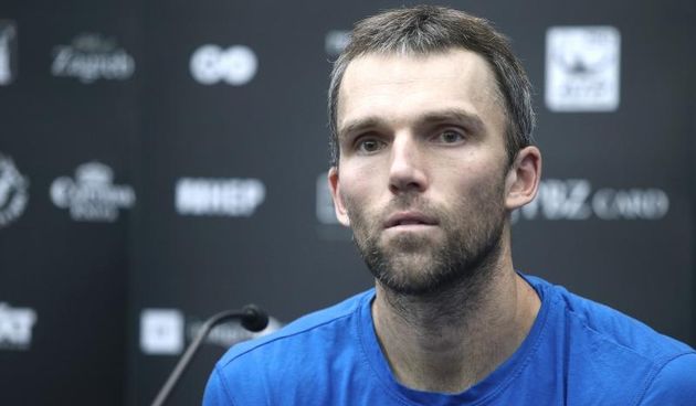 04.02.2015., Dom sportova, Zagreb – 10. ATP turnir PBZ Zagreb Indoors 2015, 1 kolo. Konferencija za medije na kojoj je na novinarska pitanja odgovarao Ivo Karlovic. Photo: Sanjin Strukic/PIXSELL