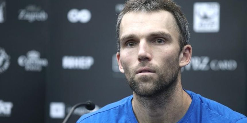 04.02.2015., Dom sportova, Zagreb – 10. ATP turnir PBZ Zagreb Indoors 2015, 1 kolo. Konferencija za medije na kojoj je na novinarska pitanja odgovarao Ivo Karlovic. Photo: Sanjin Strukic/PIXSELL 04.02.2015., Dom sportova, Zagreb – 10. ATP turnir PBZ Zagreb Indoors 2015, 1 kolo. Konferencija za medije na kojoj je na novinarska pitanja odgovarao Ivo Karlovic. Photo: Sanjin Strukic/PIXSELL