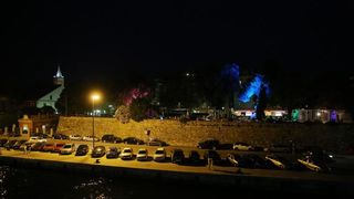 Panoramske fotografije s trajekta koji vozi od Zadra do otoka Ugljana. Photo: Filip Brala/PIXSELL Autor  Filip Brala/PIXSELL KLJUČNE RIJEČI  panorama, morske orgulje, pozdrav suncu, trajekt, riva