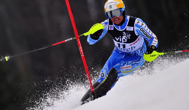 Zagreb, 050112.Sljeme – Vip Snow Queen Trophy 2012.Slalomska utrka FIS Svjetskog kupa na Sljemenu za muskarce.Na slici: Hargin Mattias.Foto: Srdjan Vrancic / CROPIX
