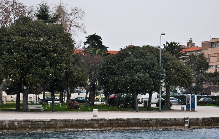 Bura i snijeg u Zadru 1. veljače 2012, Foto: Duje Surać