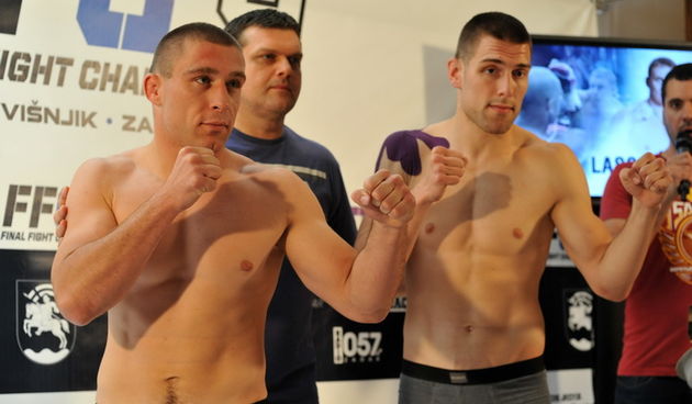 Zadar, 090513.
Sluzbeno vaganje sudionika za borilacki spektakl FFC 04 koji se sutra odrzava u dvorani na Visnjiku.
Foto: Luka Gerlanc / CROPIX