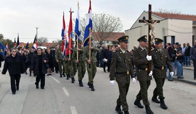 Obilježena 24. obljetnica stradanja mještana i branitelja Škabrnje, Foto: Dino Stanin/PIXSELL