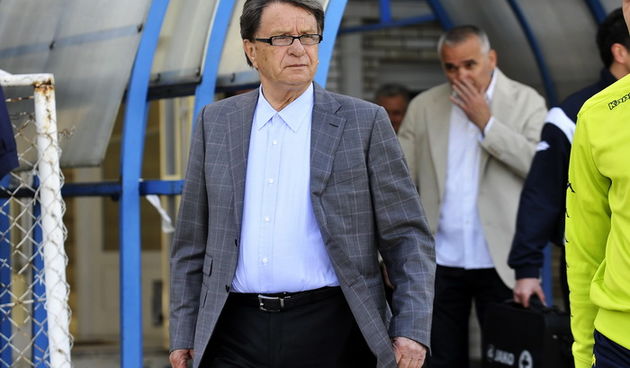 Zagreb, 190413.
Stadion NK Zagreb u Kranjcevicevoj.
MAXtv prva Hrvatska nogometna liga, 28. kolo.
Utakmica izmedju NK Zagreb i NK Zadar.
Na fotografiji: Miroslav Blazevic Ciro, trener NK Zagreb.
Foto: Damir Krajac / CROPIX