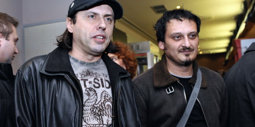 Zagreb, 210110.
Cinestar, Branimir centar, premijera dokumentarnog filma o treneru svih trenera Miroslavu Blazevicu Ciri u reziji Ivana Zivkovica.
Na slici: Davor Sucic, Robert Boldizar (Zabranjeno pusenje).
Foto: Damir Krajac / CROPIX