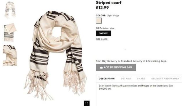 Lavine kritika na šal u ponudi H&M-a