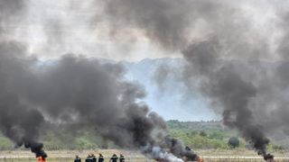 U sklopu Medjunarodne konferencije o gasenju pozara iz zraka (Aerial Firefighting Conference), u zrakoplovnoj bazi HRZ Zemunik odrzala se pokazna vjezba na kojoj su sudjelovali protupozarni avioni i helikopteri iz sastava 93. zrakoplovne baze u Zemuniku, U sklopu Medjunarodne konferencije o gasenju pozara iz zraka (Aerial Firefighting Conference), u zrakoplovnoj bazi HRZ Zemunik odrzala se pokazna vjezba na kojoj su sudjelovali protupozarni avioni i helikopteri iz sastava 93. zrakoplovne baze u Zemuniku,