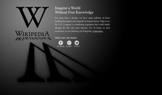 Wikipedia u prosvjedu prov SOPA-e