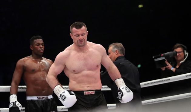 Borilački turnir Glory 14 koji se sinoć održao u zagrebačkoj Areni. Borba: Mirko Filipović – Remy Bonjasky.  Photo: Slavko Midzor/PIXSELL